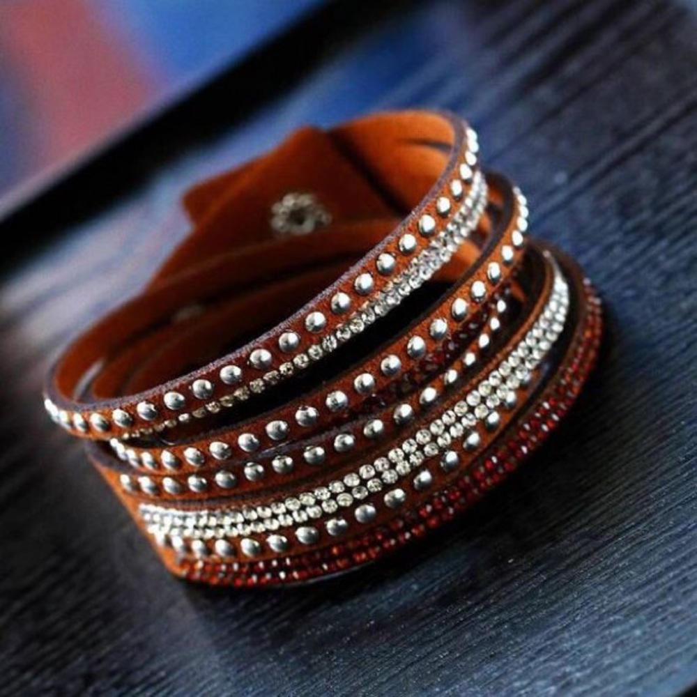 Colorful Rhinestone Wrap Bracelets Various Colors - Picture 5 of 6
